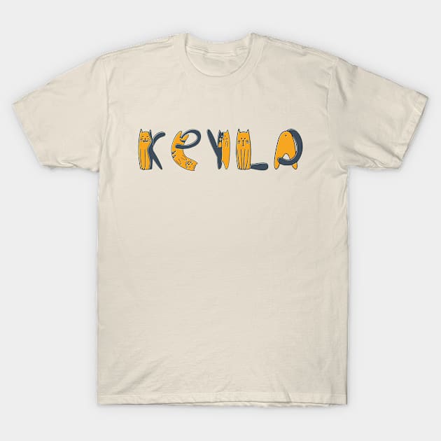 Keyla | Girl Name | Cat Lover | Cat Illustration T-Shirt by LisaLiza